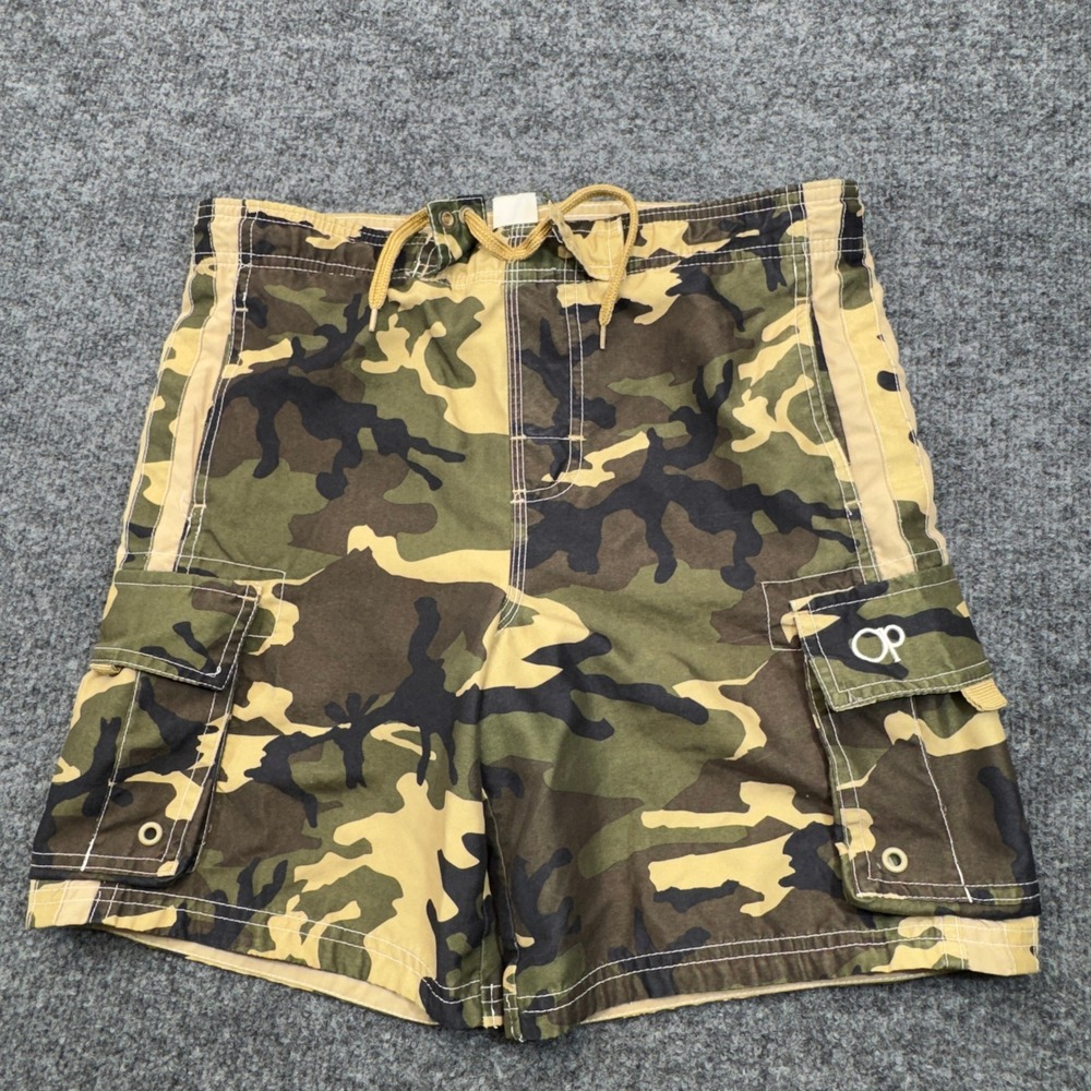 Vintage OP Ocean Pacific Swim Trunks Womens Medium 8 Camo Board Surf Shorts